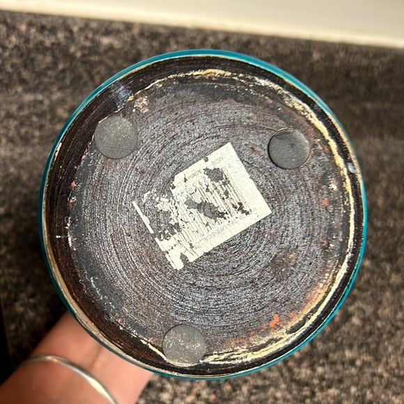 🐚 8” HANDCRAFTED BLUE POTTERY SEA SCALLOP SHELL “SEA LIFE” VASE OCEAN SEA DECOR - Picture 6 of 8